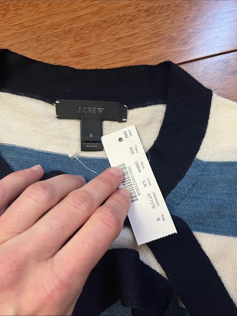 NWT J. Crew Striped Merino Bow Tie Cardigan - Picture 2 of 6